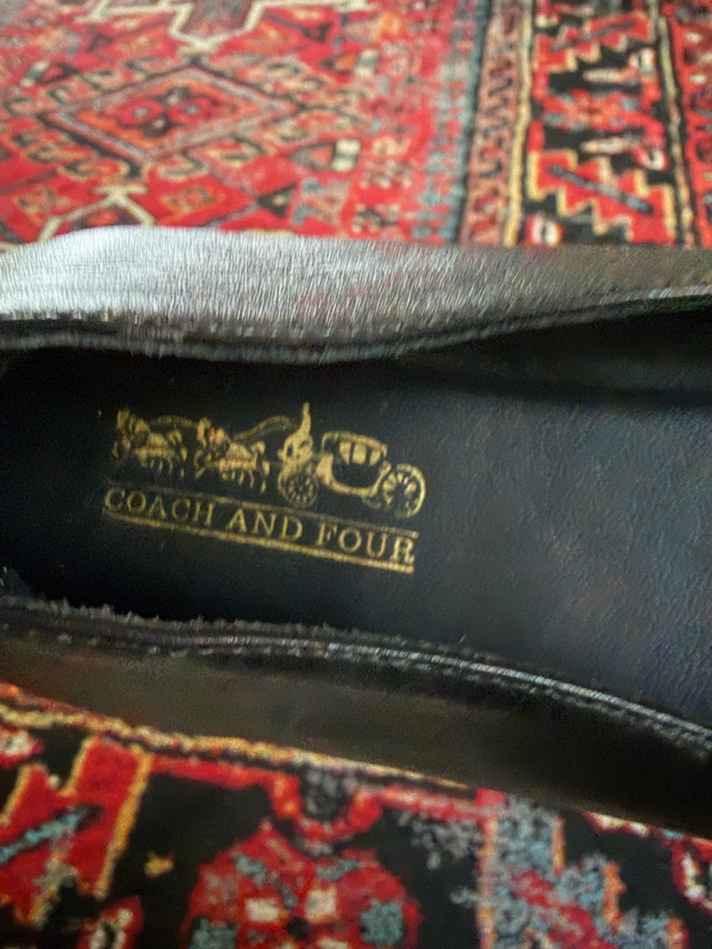 Coach and Four Black Leather Square-Toe Ballet Flats - Size 6 - Picture 3 of 5